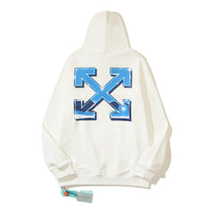 OFF Blue Arrow Graphic Hoodie