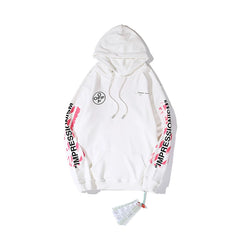 European and American fashion brand OFF warning line WO hooded sweatshirt thin sweatshirt number 99 arrow versatile loose jacket for couples