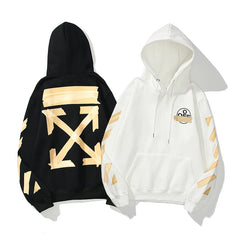 Tape Arrow Graphic Fleece Hoodie