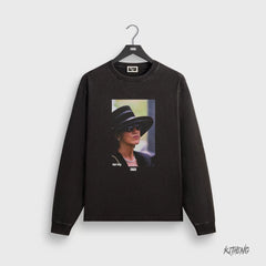 Kith collaboration Sopranos mafia family loose and retro vintage men's and women's fashion heavyweight long sleeved T-shirt
