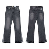 European and American fashion brand Gallery Dep washed black gray micro flared patchwork jeans retro men's and women's casual pants