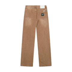 European and American fashion brand Gallery Dep retro brown washed small straight leg leg leg tied jeans high street casual pants