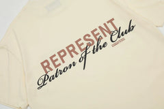European and American fashion brand REPRESENT London limited edition letter printed short sleeved T-shirt for men and women, loose casual tee