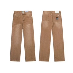 European and American fashion brand Gallery Dep retro brown washed small straight leg leg leg tied jeans high street casual pants