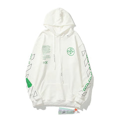 European and American fashion brand OFF warning line WO hooded thin hoodie Spring and Autumn slogan arrow versatile jacket for couples