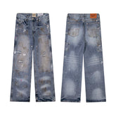 Gallery Dep, a trendy brand in Europe and America, is doing old, splashed paint, torn holes, dirty, dirty, Feng Shui washed, mud dyed, lumberjack clothes, jeans
