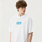 KITH BOX LOGO printed short sleeved trendy men's round neck pullover T-shirt for couples, loose and versatile base shirt for women