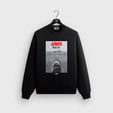 Kith2025 collaboration great white shark JAWS poster, trendy and loose casual men's and women's pure cotton heavyweight round neck sweatshirt