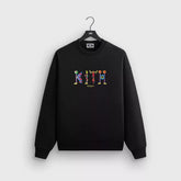 Kith collaborates with Nanzuka to create a trendy, loose, casual men's and women's heavyweight looped round neck hoodie with box logo