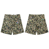 European and American fashion brand Gallery Dep hand-painted splashed ink washed work pants camouflage shorts loose casual five quarter pants