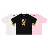 Spot European and American trendy brand Drew smiley face lighter printed short sleeved T-shirt, summer loose casual T-shirt