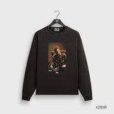 Kith collaborates with Sopranos mafia family for trendy, loose, retro, vintage men's fashion, heavyweight long sleeved T-shirt