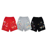 Gallery American fashion brand Dept new hand-painted splashed ink letter casual pants men's and women's loose shorts five quarter pants