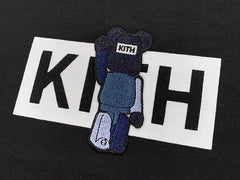 KITH Violent Bear Collaboration Short Sleeve Round Neck T-shirt for Male and Female Couples Trendy Brand Plush Embroidery LOGO Loose TEE