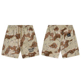 Gallery Trendy Dept Desert Camo Letter Logo Printed Shorts Cotton Casual Pants Loose Quarter Pants