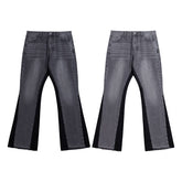 European and American fashion brand Gallery Dep basic style washed gray micro flared patchwork jeans retro casual pants
