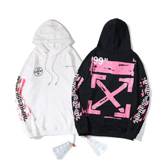 European and American fashion brand OFF warning line WO hooded sweatshirt thin sweatshirt number 99 arrow versatile loose jacket for couples