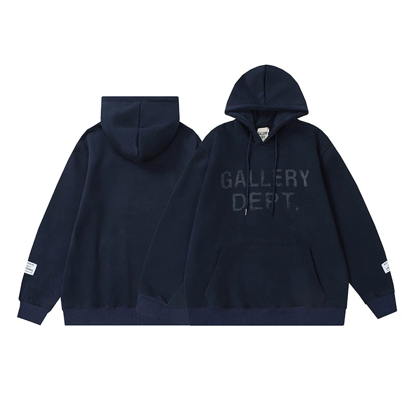 GALLERY DEPT. Navy Letter Print Fleece Hoodie