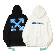 OFF Blue Arrow Graphic Hoodie