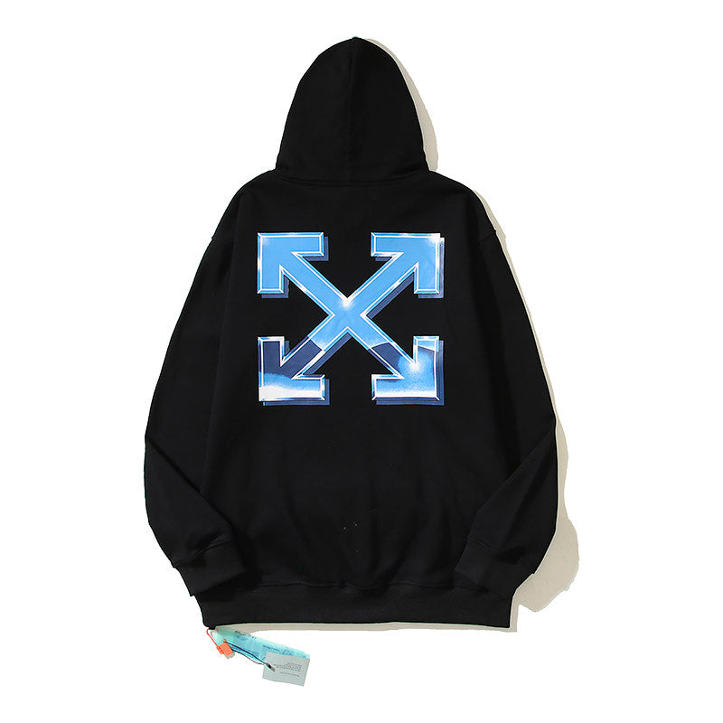 OFF Blue Arrow Graphic Hoodie