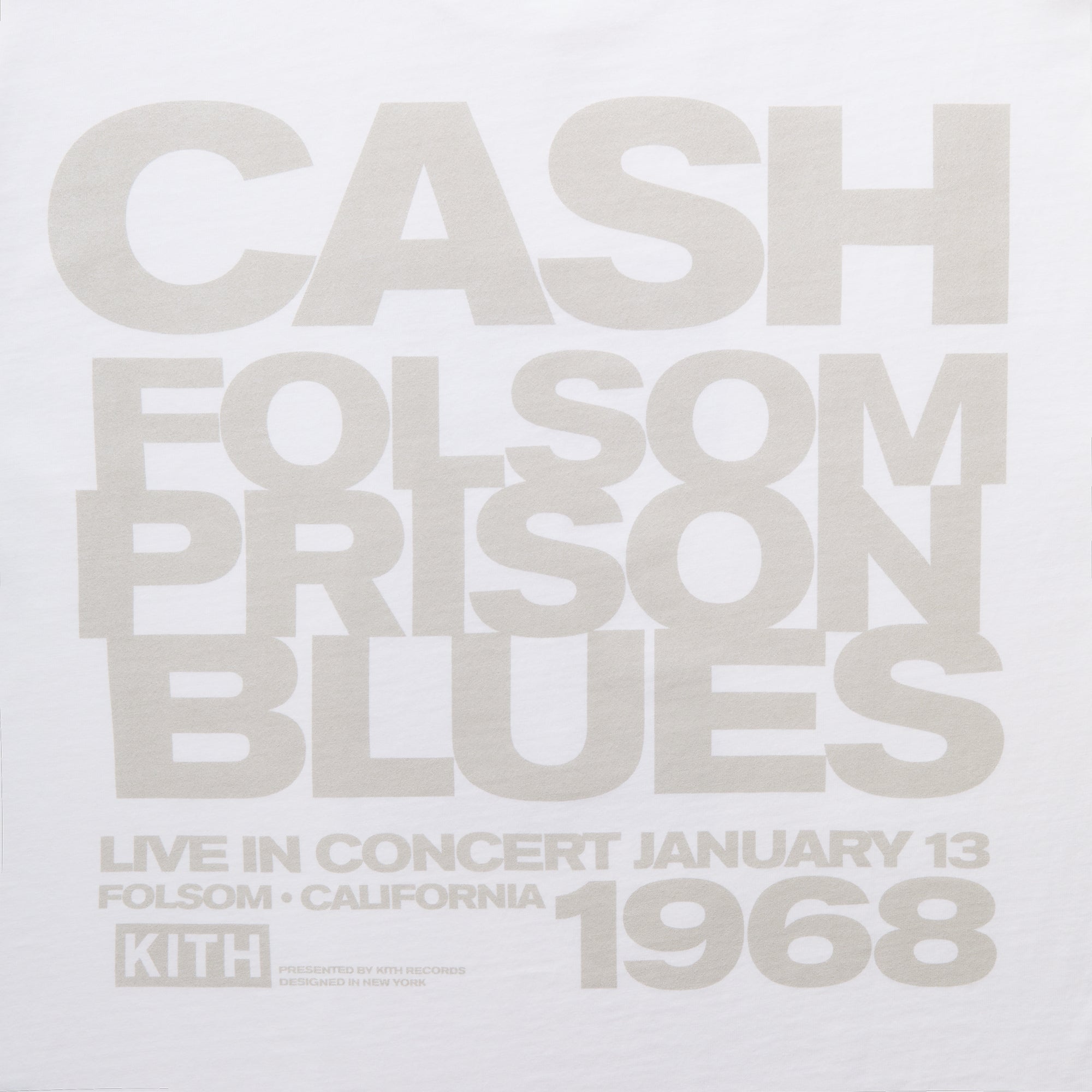 Kith Records for Johnny Cash Folsom Prison Vintage Tee - White