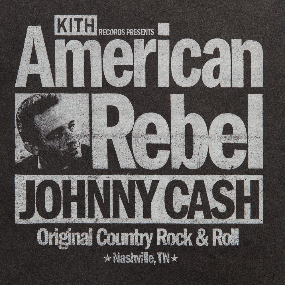 Kith Records for Johnny Cash American Rebel Vintage Tee - Black