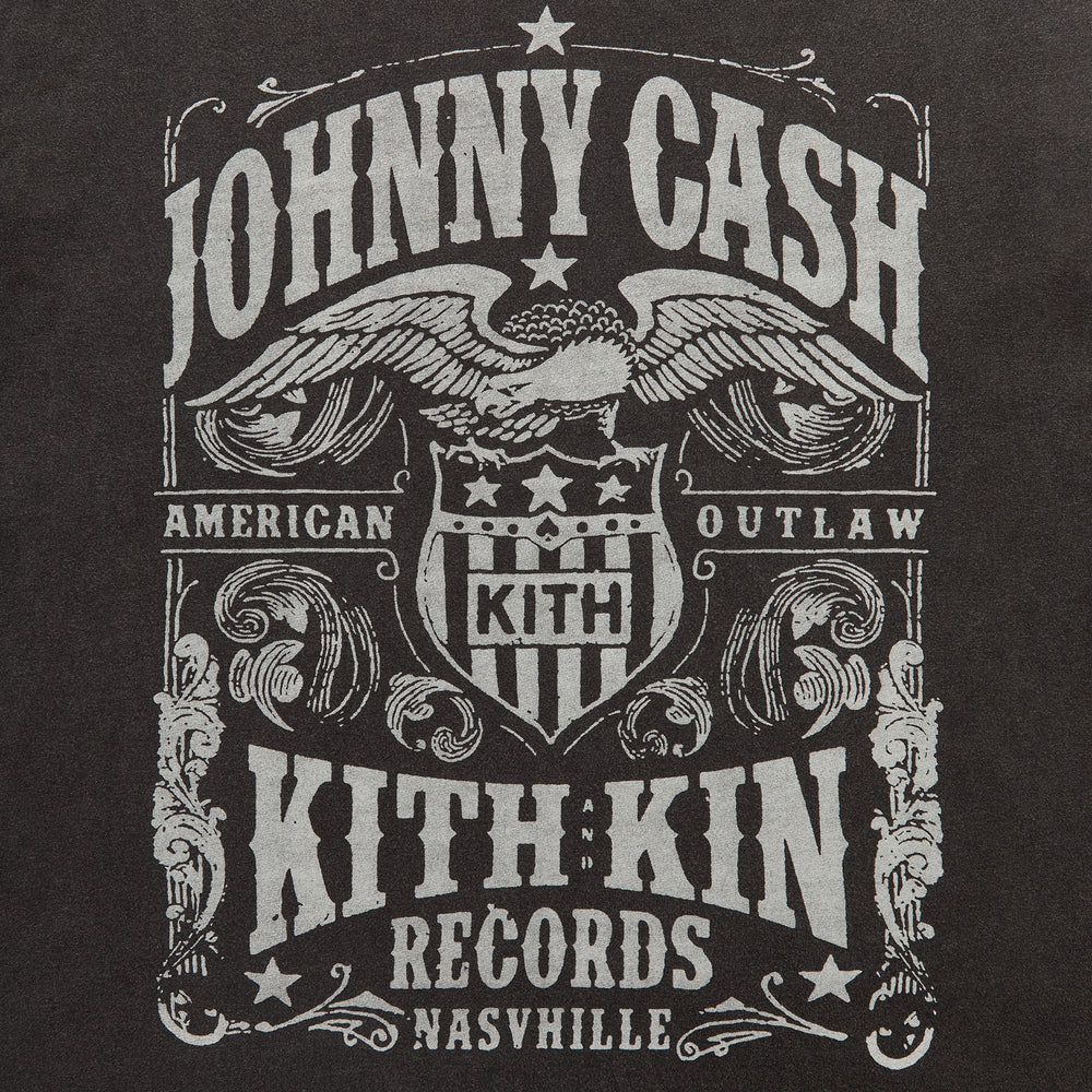 Kith Records for Johnny Cash Outlaw Records Vintage Tee - Black
