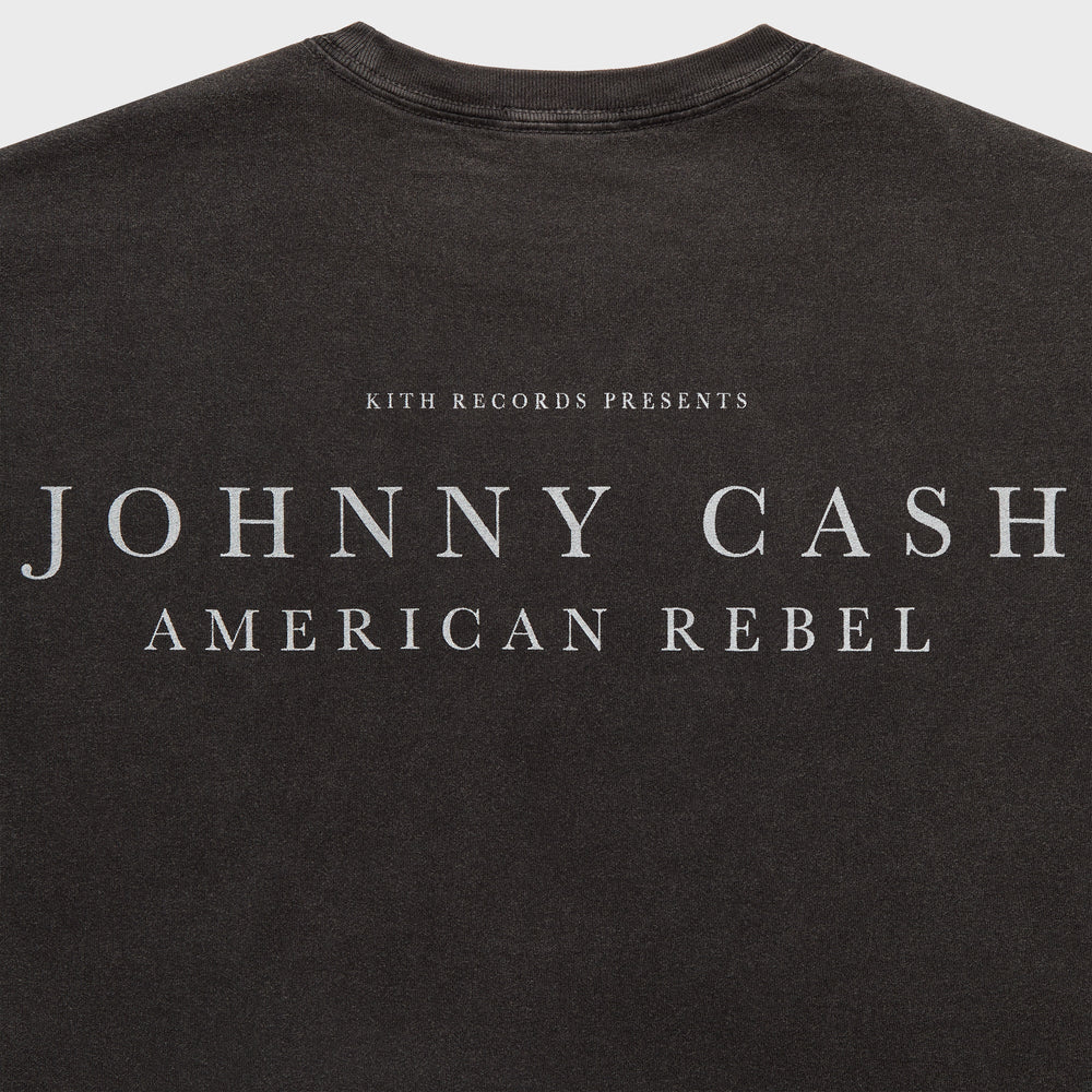 Kith Records for Johnny Cash American Flag Vintage Tee - Black