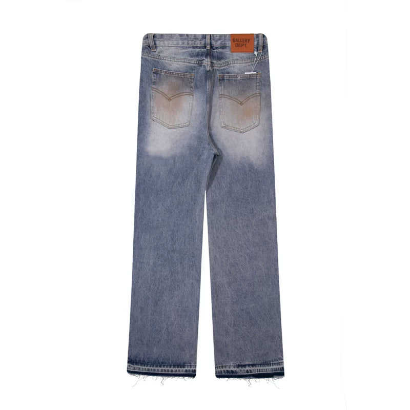 European and American fashion brand Gallery Dep makes old, dirty, Feng Shui washed, mud dyed, knife cut, splashed ink jeans, casual pants