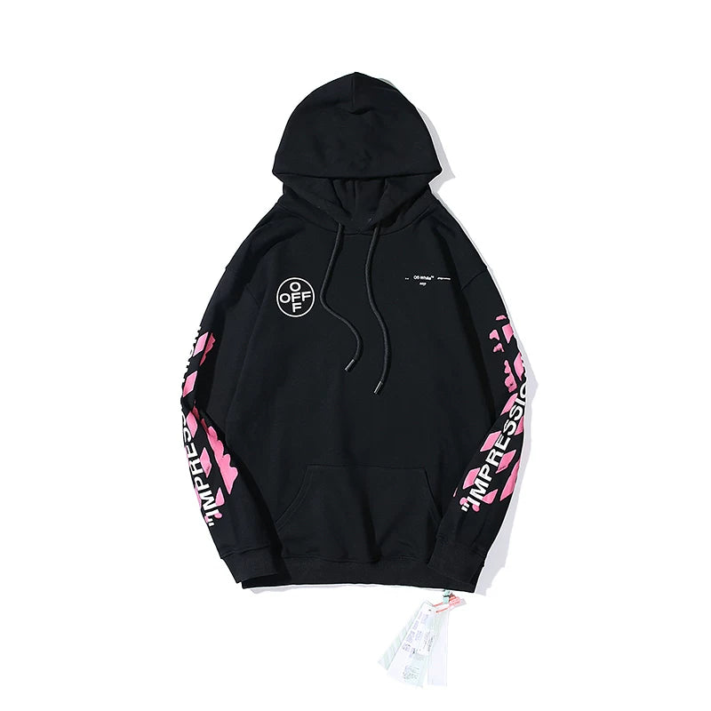 European and American fashion brand OFF warning line WO hooded sweatshirt thin sweatshirt number 99 arrow versatile loose jacket for couples