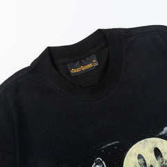 European and American trendy brand Drew smiley face animal world print retro distressed washed black high street loose short sleeved T-shirt tee