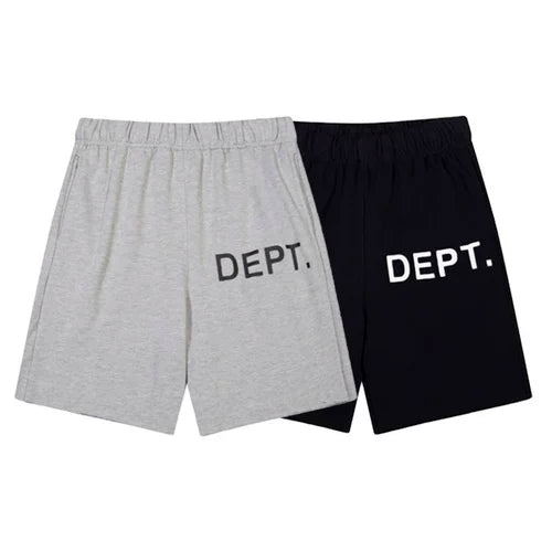 Gallery Trendy Dept Basic Alphabet Logo Slogan Printed Knife Cutting Shorts Cotton Casual Pants Pentagram Pants