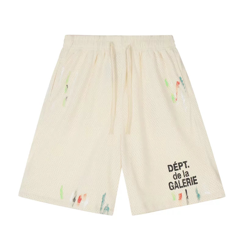Gallery Fashion Dept Graffiti Mesh Letter Logo Slogan Shorts Cotton Loose Casual Pants Pants