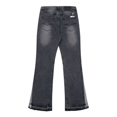 European and American fashion brand Gallery Dep washed black gray micro flared patchwork jeans retro men's and women's casual pants