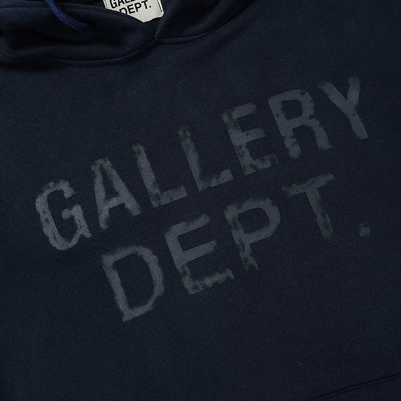 GALLERY DEPT. Navy Letter Print Fleece Hoodie