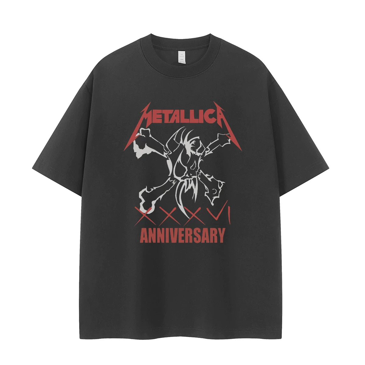 Metallica Vintage Skull Graphic T-Shirt Loose Fit Cotton Rock Tee