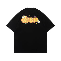 European and American fashion brand Drew's new smiley face letter printed short sleeved summer unisex street hip-hop loose T-shirt