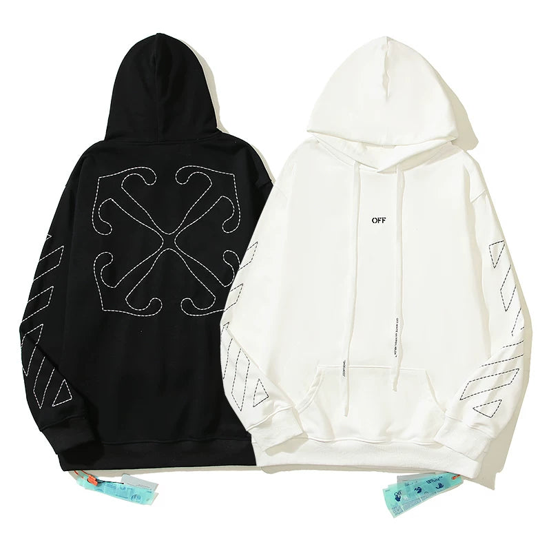 Embroidered Arrow Graphic Hoodie