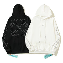 Embroidered Arrow Graphic Hoodie