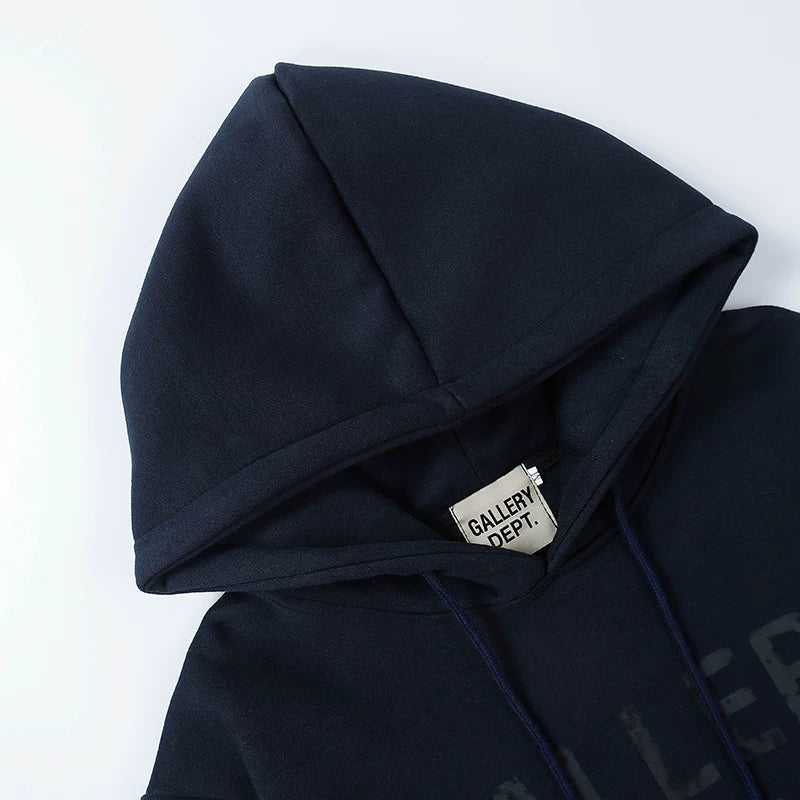GALLERY DEPT. Navy Letter Print Fleece Hoodie