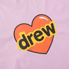 European and American fashion brand Drew's new smiley face love printed short sleeved T-shirt, summer unisex loose cotton top