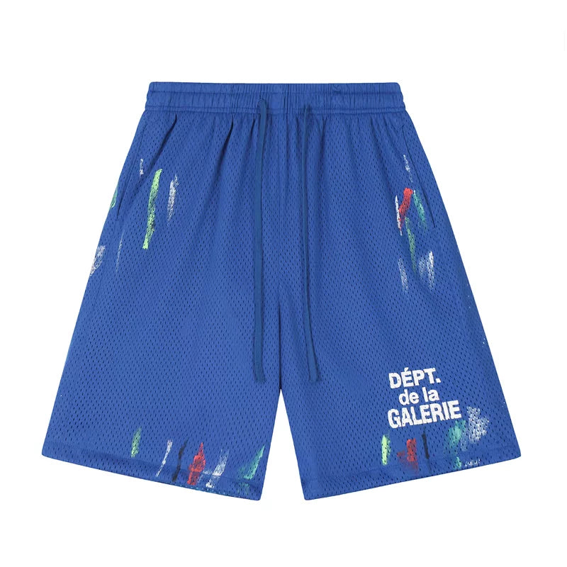 Gallery Fashion Dept Graffiti Mesh Letter Logo Slogan Shorts Cotton Loose Casual Pants Pants