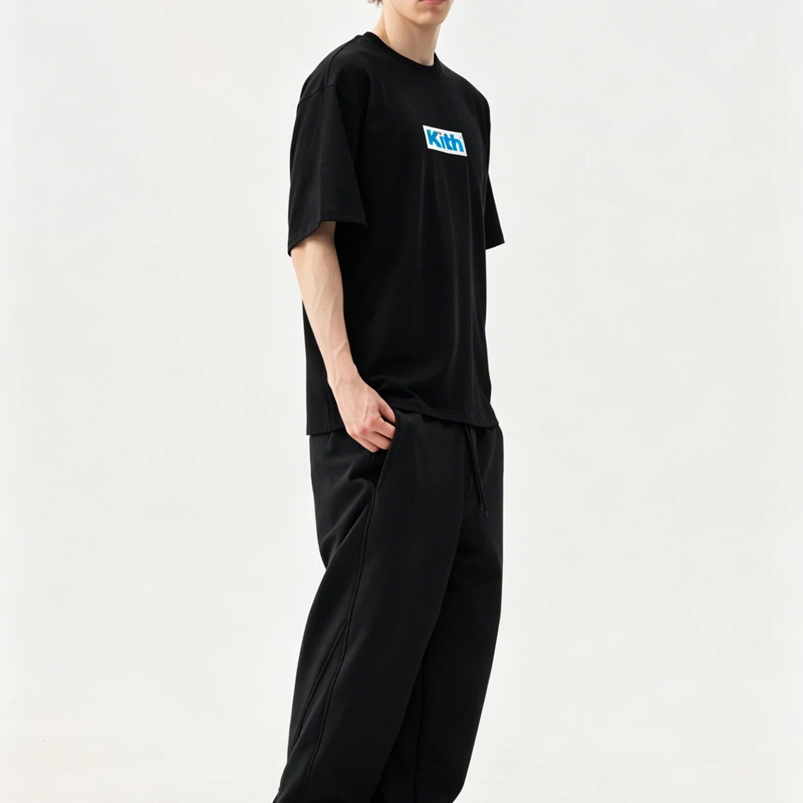 KITH BOX LOGO printed short sleeved trendy men's round neck pullover T-shirt for couples, loose and versatile base shirt for women