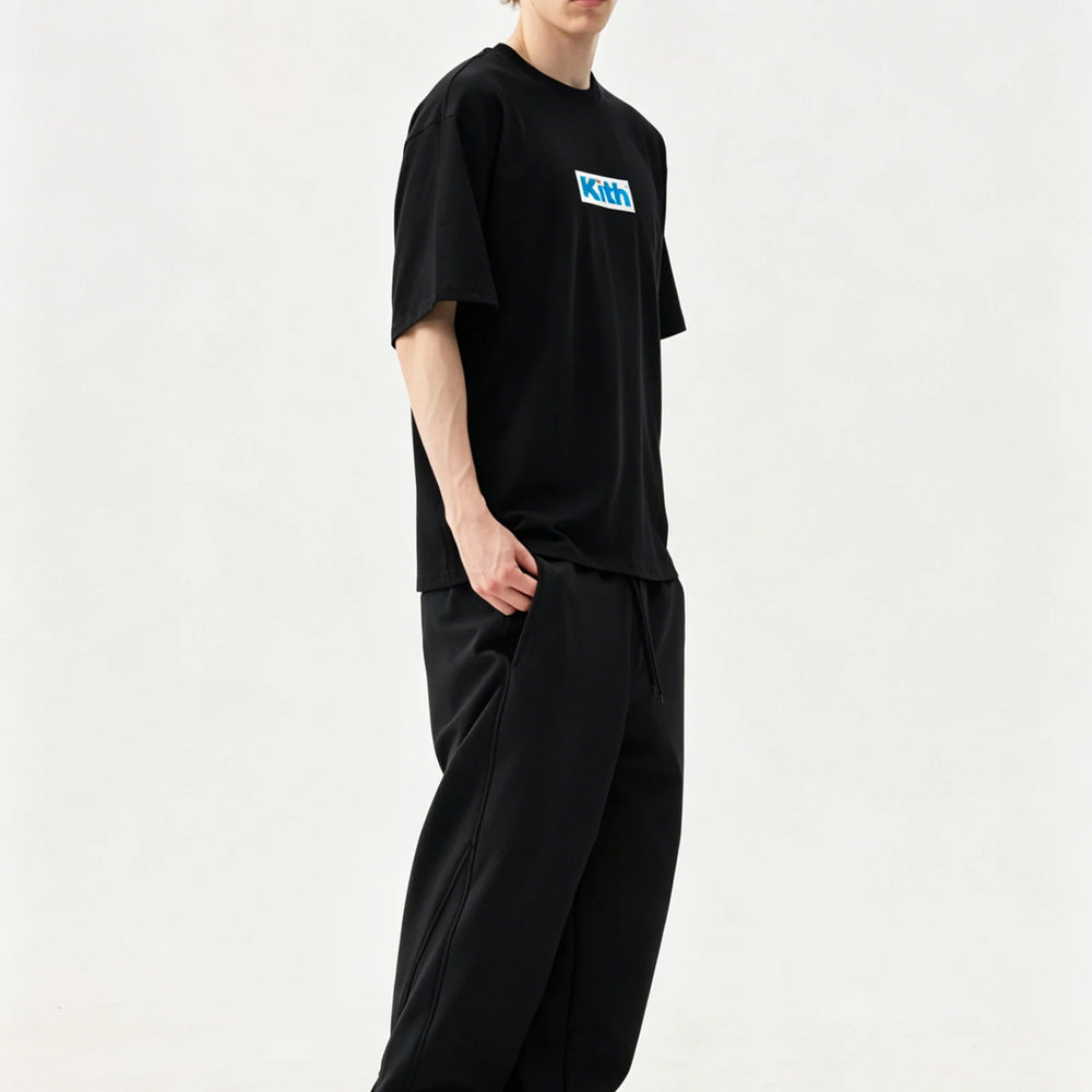 KITH BOX LOGO printed short sleeved trendy men's round neck pullover T-shirt for couples, loose and versatile base shirt for women