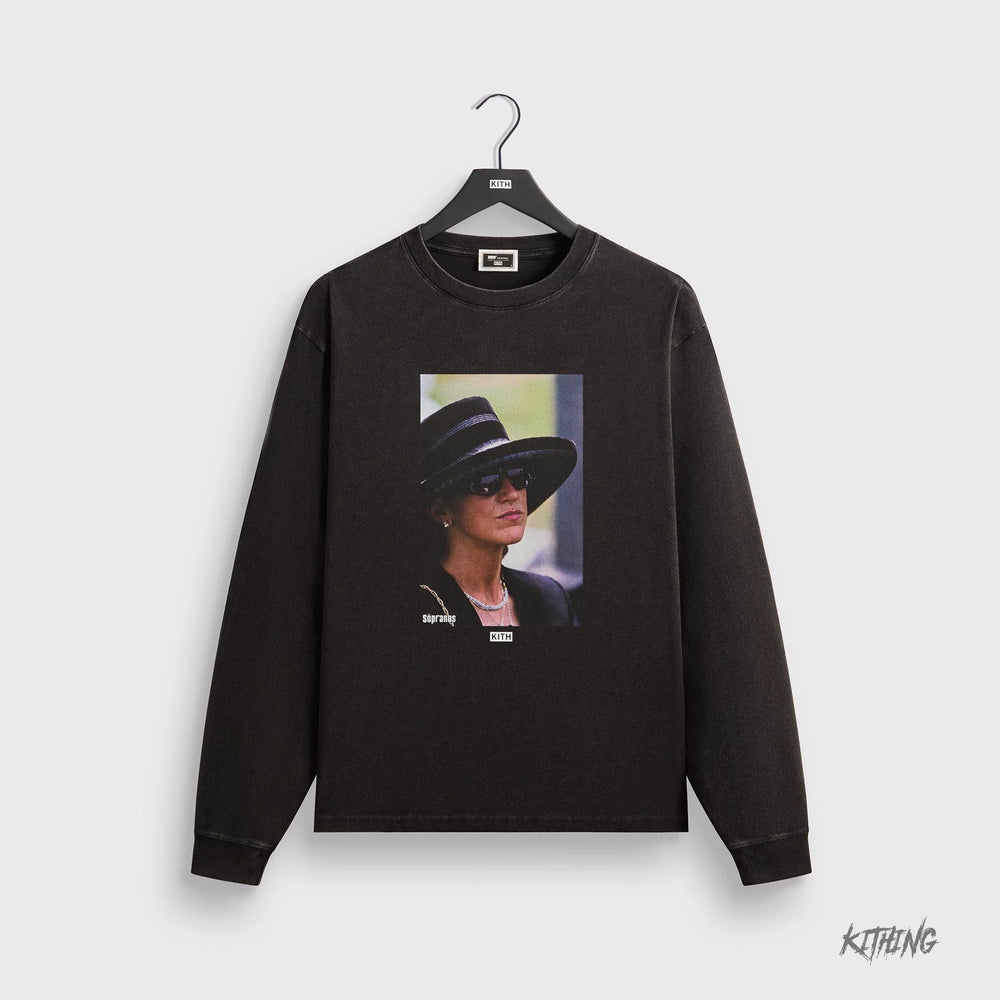 Kith collaboration Sopranos mafia family loose and retro vintage men's and women's fashion heavyweight long sleeved T-shirt