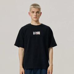 Meichao KITH collaboration short sleeved T-shirt Godfather style BOX LOGO black cotton T-shirt suitable for men and women, youthful and trendy style