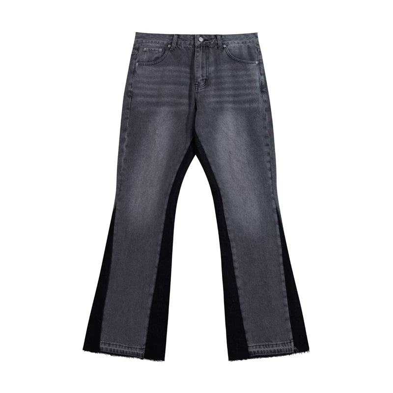 European and American fashion brand Gallery Dep basic style washed gray micro flared patchwork jeans retro casual pants
