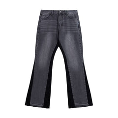European and American fashion brand Gallery Dep basic style washed gray micro flared patchwork jeans retro casual pants