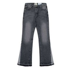 European and American fashion brand Gallery Dep washed black gray micro flared patchwork jeans retro men's and women's casual pants