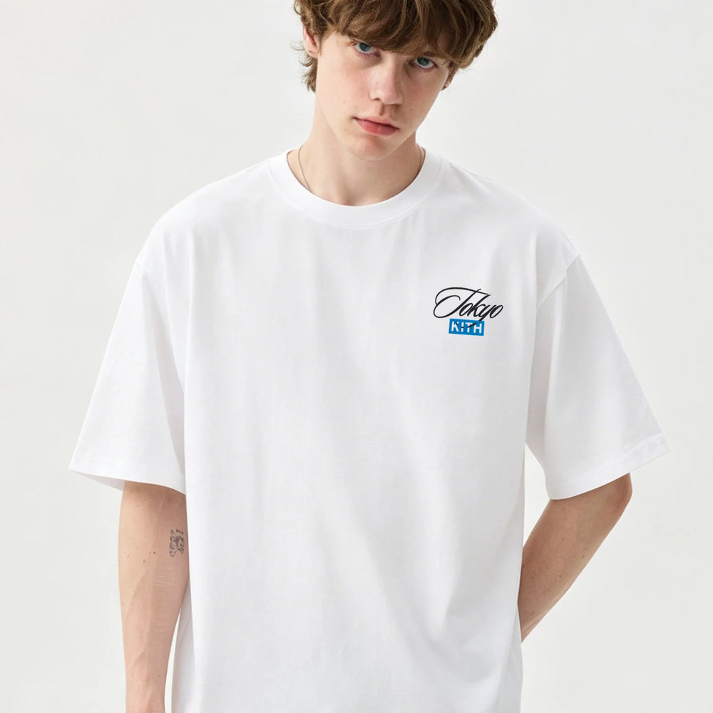 KITH 26ss Tokyo limited edition Fuji Mountain printed pure cotton casual men's short sleeved digital printed couple T-shirt